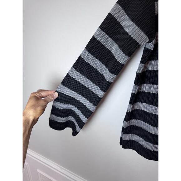 English Factory STRIPED HALF-ZIP SWEATER Grey/black Womens Sz XS NEW - Picture 9 of 15